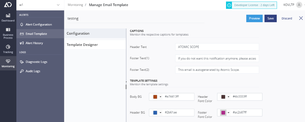 managing email template