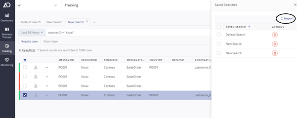 Import/Export Saved Search in Atomic Scope