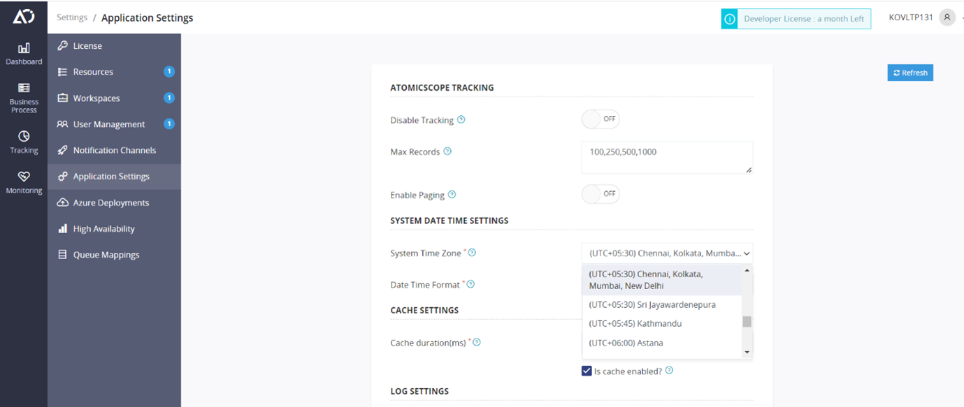 System Date Time Settings